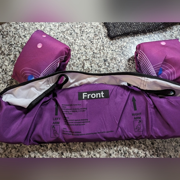 Adjustable Girl's Purple Swimvest - Picture 4 of 4